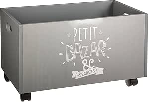 caisse de jeux enfant coffre bois avec roulettes