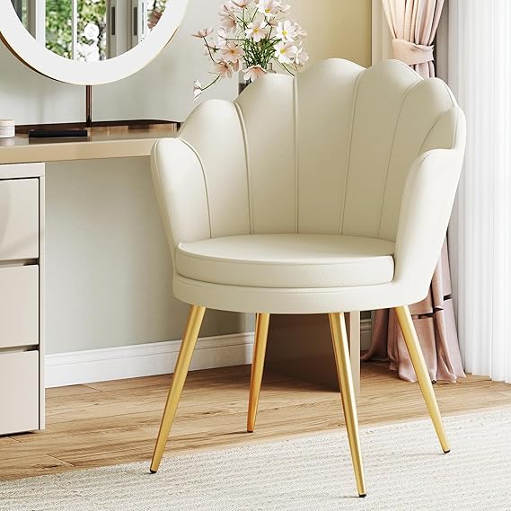 chaise coiffeuse coquillage rembourrée élégante